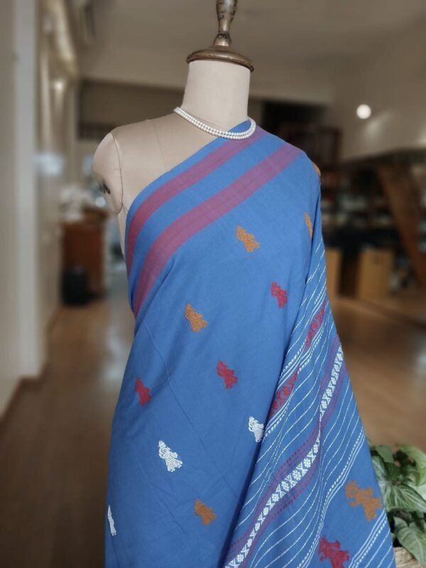Gollabhama (milkmaid / gopika) handweave saree in cotton – (WGHS0018) - Image 3