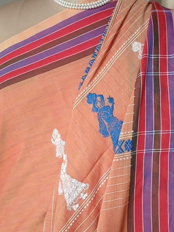 Gollabhama (milkmaid / gopika) handweave saree in cotton – (WGHS0015) - Image 5
