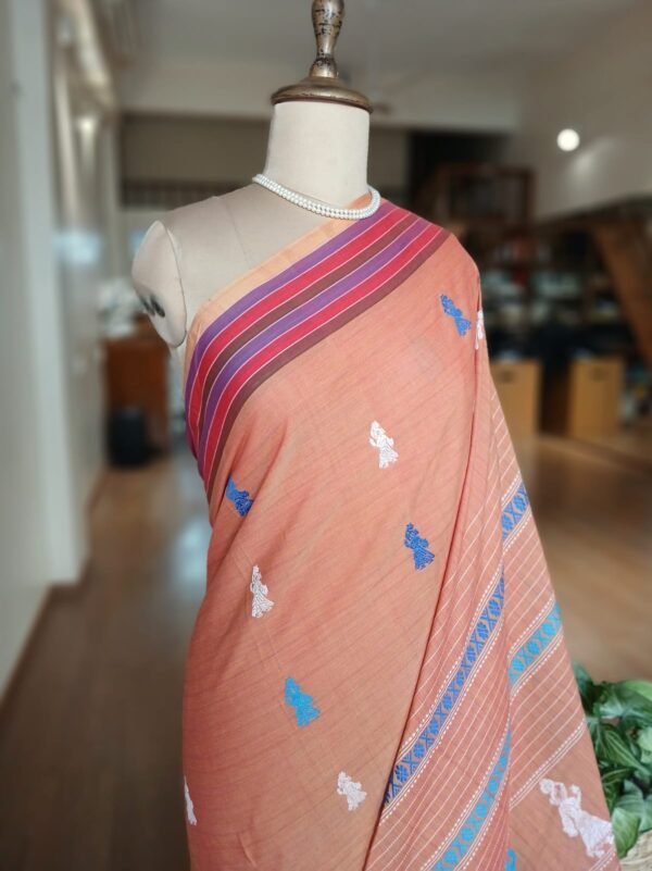 Gollabhama (milkmaid / gopika) handweave saree in cotton – (WGHS0015) - Image 3
