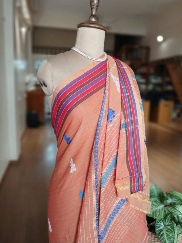 Gollabhama (milkmaid / gopika) handweave saree in cotton – (WGHS0015) - Image 4