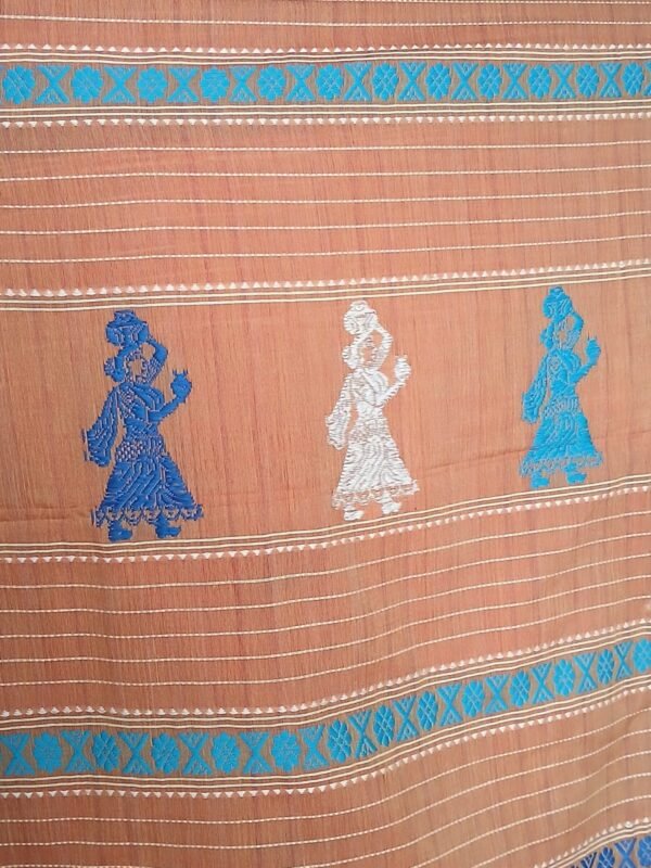Gollabhama (milkmaid / gopika) handweave saree in cotton – (WGHS0015) - Image 6