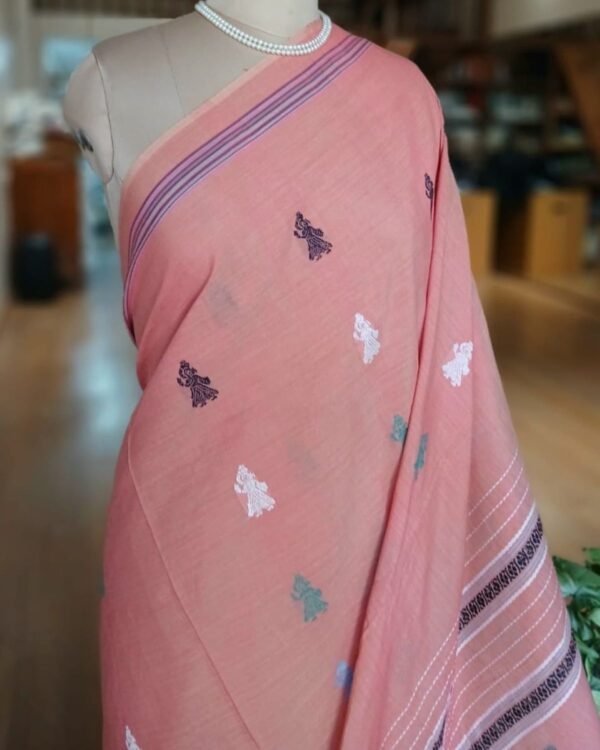 Gollabhama (milkmaid / gopika) handweave saree in cotton – (WGHS0014) - Image 3