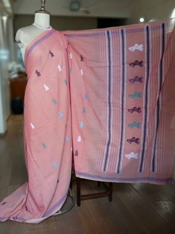 Gollabhama (milkmaid / gopika) handweave saree in cotton – (WGHS0014) - Image 2