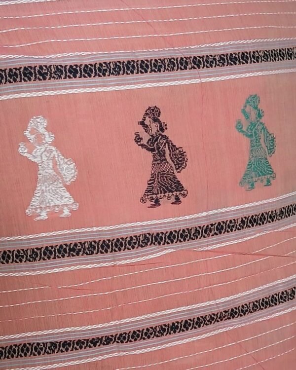 Gollabhama (milkmaid / gopika) handweave saree in cotton – (WGHS0014) - Image 6