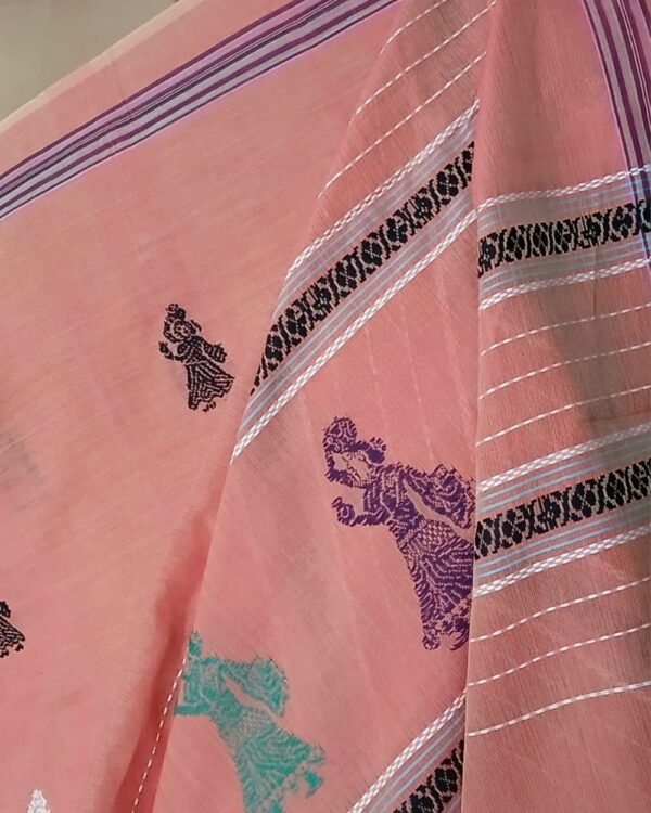 Gollabhama (milkmaid / gopika) handweave saree in cotton – (WGHS0014) - Image 5