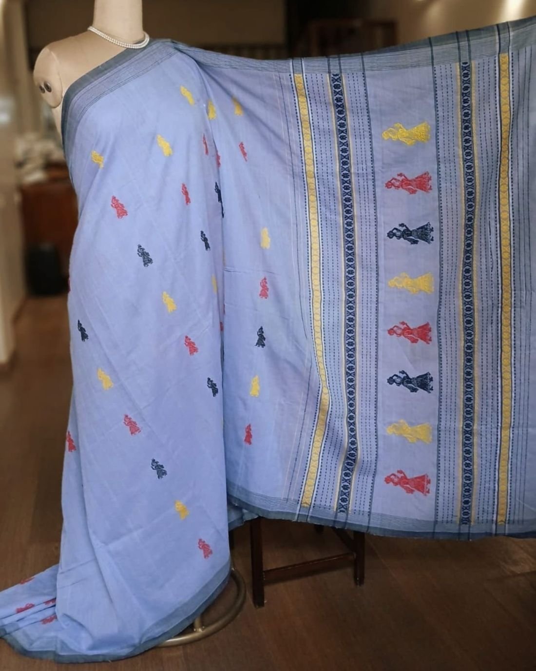 Gollabhama (milkmaid / gopika) handweave saree in cotton – (WGHS0021) - Image 2