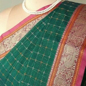 No Zari Kanchi Checks Handweave in Cotton – (KANC1143)