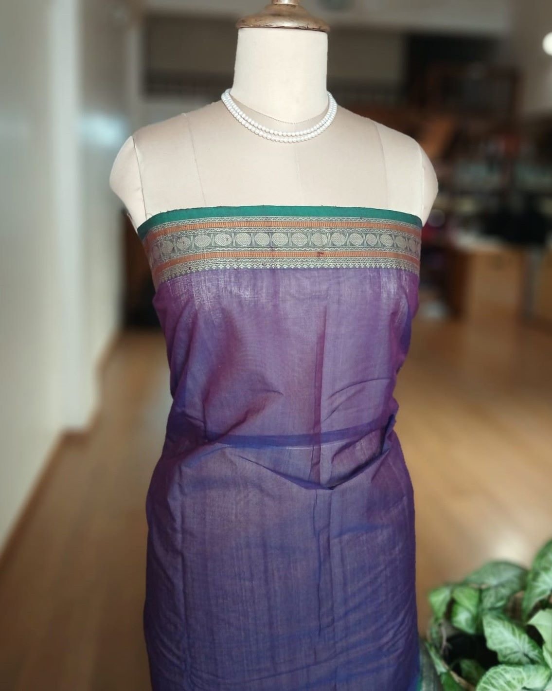 No Zari Lakshadeepam handweave in cotton – (KANC1142) - Image 6