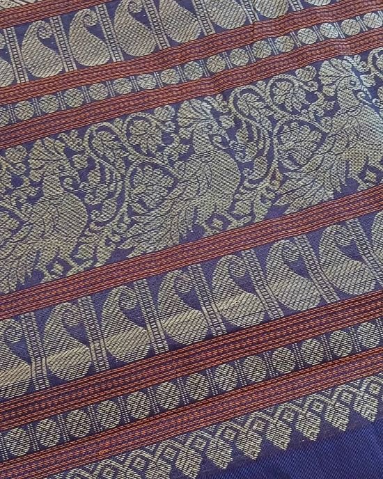 No Zari Lakshadeepam handweave in cotton – (KANC1142) - Image 10