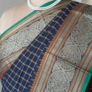 No Zari Kanchi Checks Handweave in Cotton  – (KANC1124)