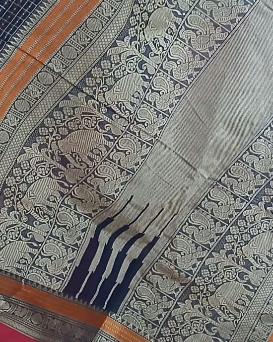 No Zari Lakshadeepam handweave in cotton – (KANC1144) - Image 8