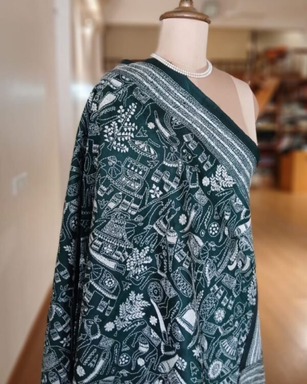 Pure Silk Kantha Dupatta – (KSDS1006) - Image 5