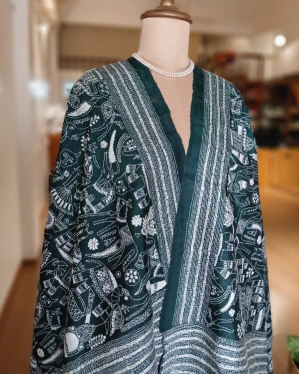 Pure Silk Kantha Dupatta – (KSDS1006) - Image 2