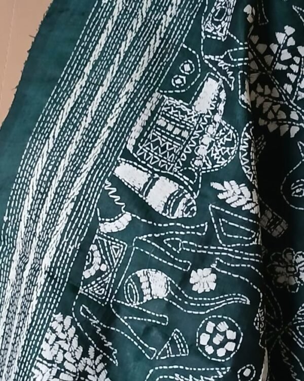 Pure Silk Kantha Dupatta – (KSDS1006) - Image 7