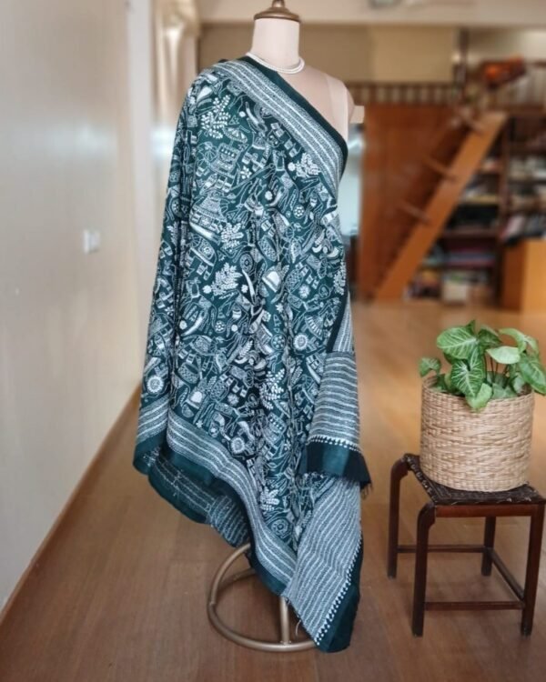 Pure Silk Kantha Dupatta – (KSDS1006) - Image 4