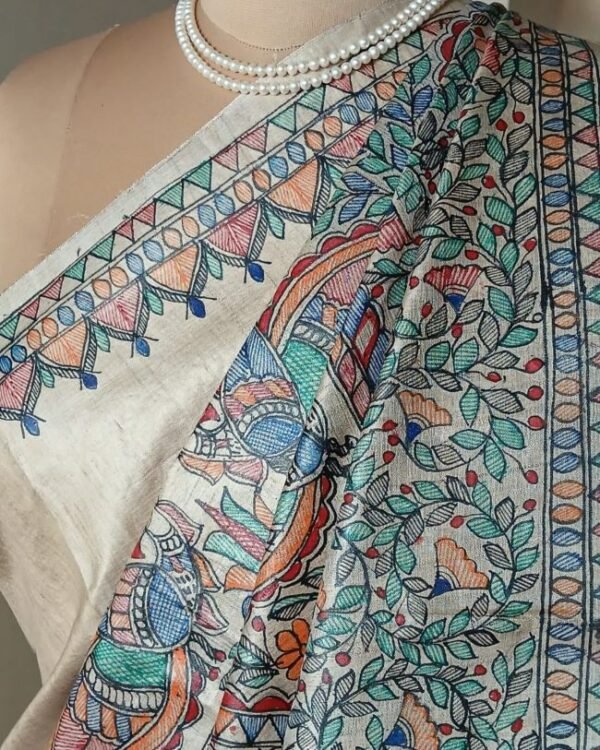 Madhubani on Tussar Silk – (MADT0010)