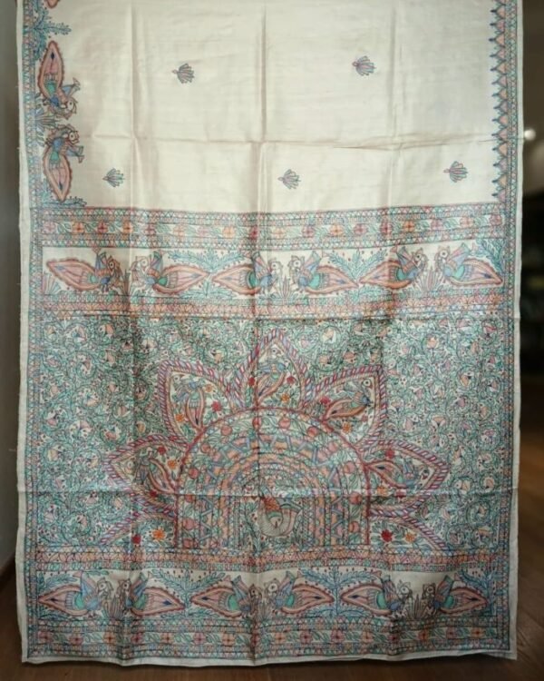 Madhubani on Tussar Silk – (MADT0010) - Image 5