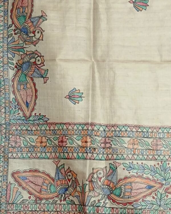 Madhubani on Tussar Silk – (MADT0010) - Image 8