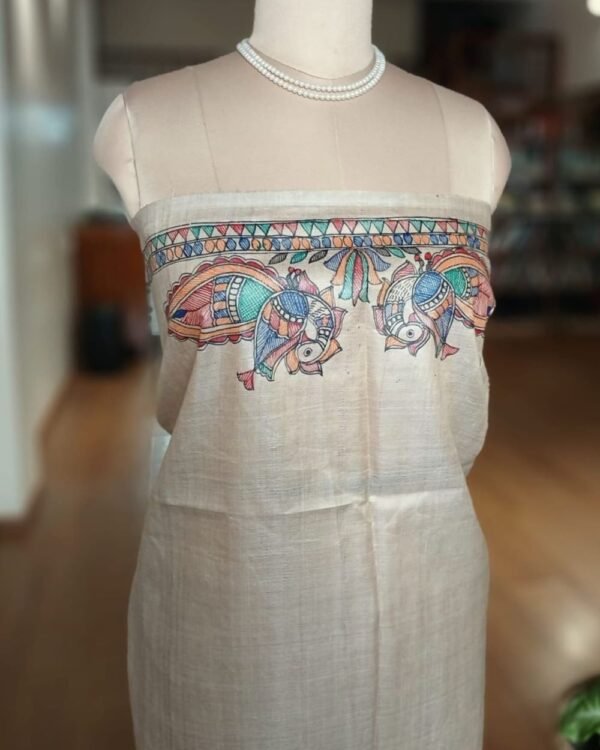 Madhubani on Tussar Silk – (MADT0010) - Image 9