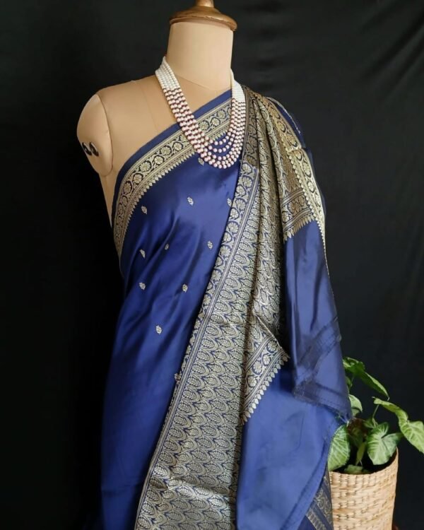 Banarasi No Zari Katan Silk Saree – (BANA0018) - Image 4