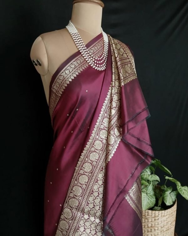Banarasi No Zari Katan Silk Saree – (BANA0019) - Image 4