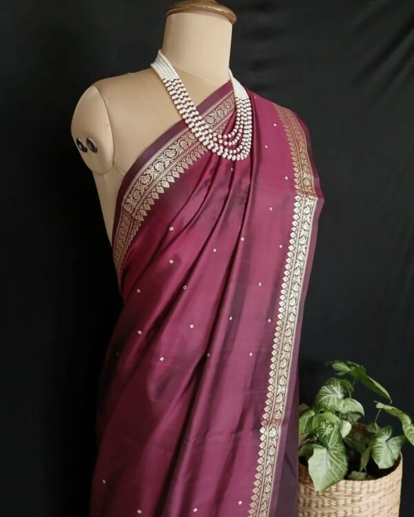 Banarasi No Zari Katan Silk Saree – (BANA0019) - Image 6
