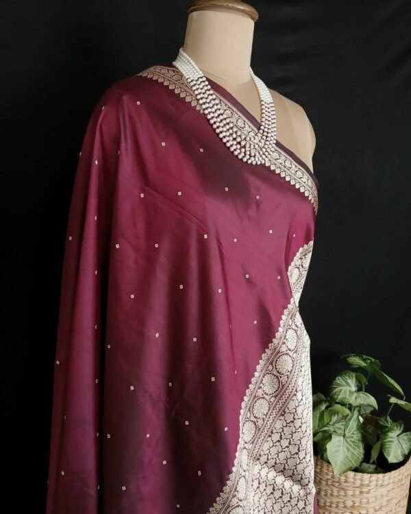 Banarasi No Zari Katan Silk Saree – (BANA0019) - Image 8