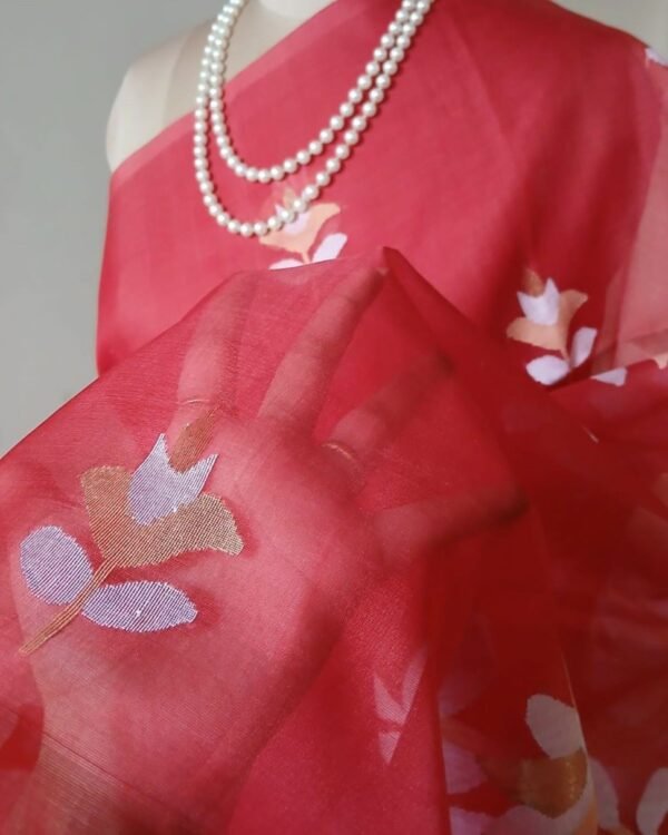 Handweave Jamdani Silk Saree – (SJMS1091) - Image 3