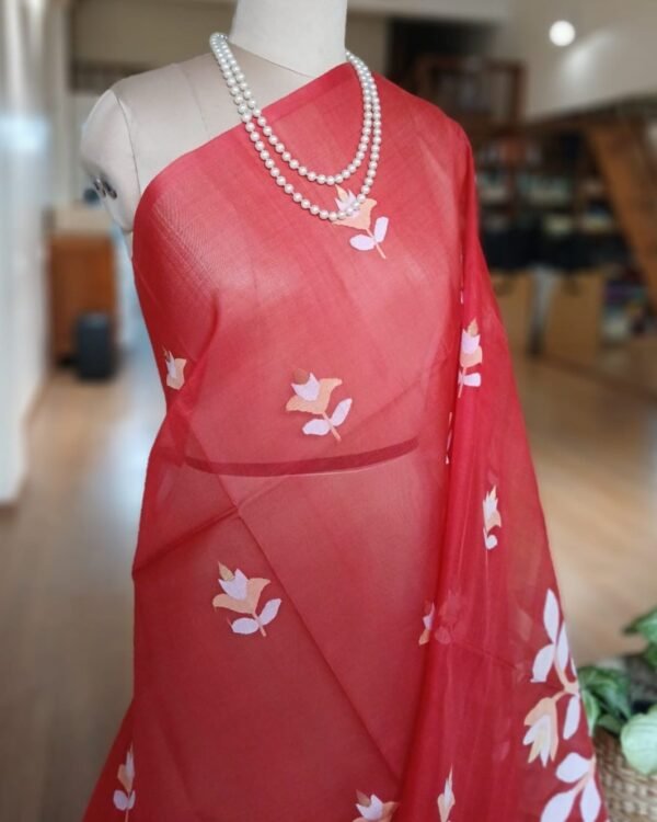 Handweave Jamdani Silk Saree – (SJMS1091) - Image 4