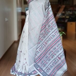 Santiniketan Kantha Saree in pure Bisnupuri Silk – (SNBK1030)