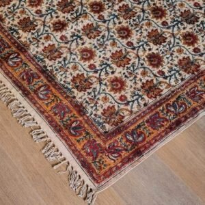 Kalamkari Dhurrie from Warangal (6 x 4 ft) – (NWKD1008)