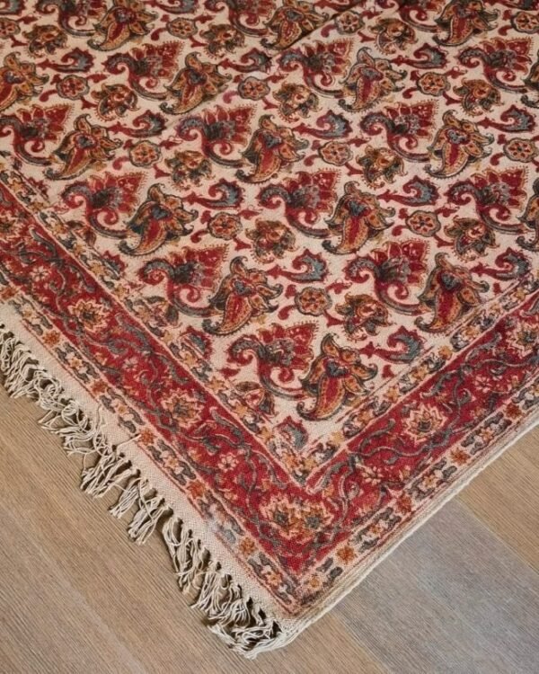Kalamkari Dhurrie from Warangal (6 x 4 ft) – (NWKD1006)