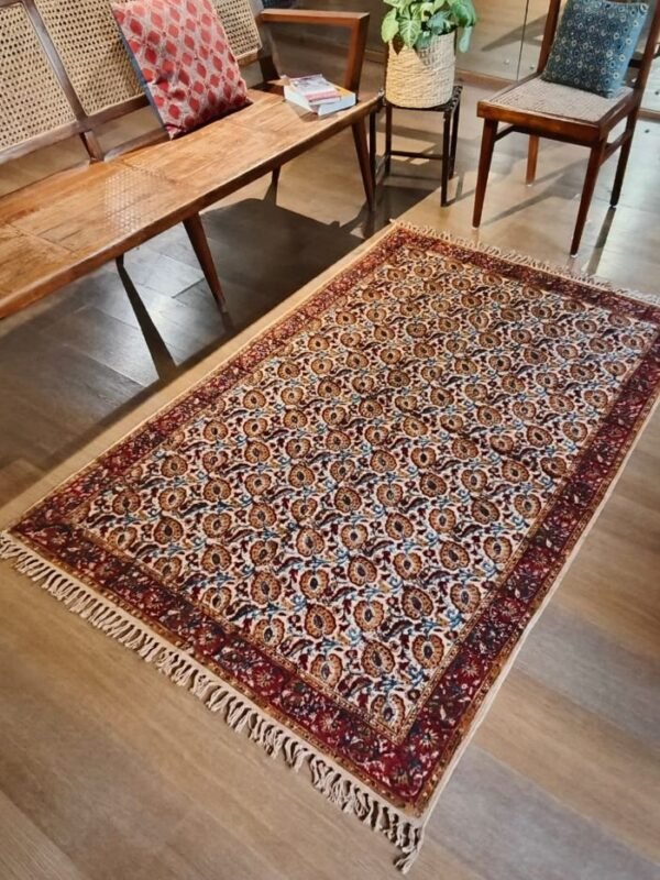 Kalamkari Dhurrie from Warangal (6 x 4 ft) – (NWKD1005) - Image 2