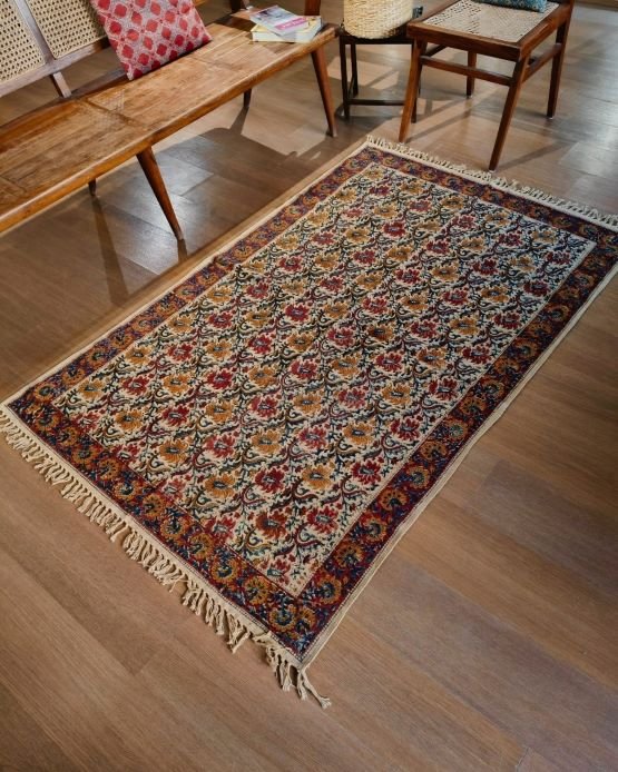 Kalamkari Dhurrie from Warangal (6 x 4 ft) – (NWKD1017) - Image 2