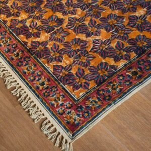 Kalamkari Dhurrie from Warangal (6 x 4 ft) – (NWKD1016)