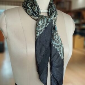Ajrakh Natural Dyes Medium Square Scarf – (NDAS0008)