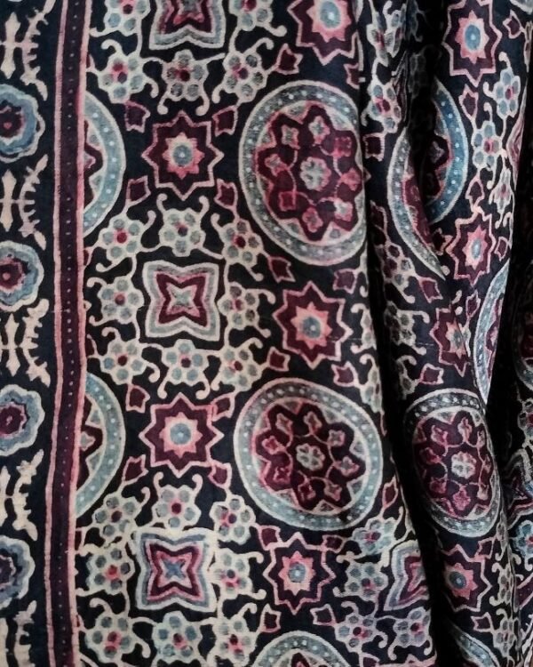 Ajrakh Natural Dyes Medium Square Scarf – (NDAS0009) - Image 3
