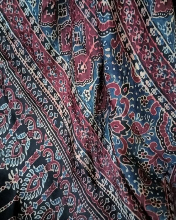 Ajrakh Natural Dyes Medium Square Scarf – (NDAS0010) - Image 3