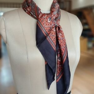Ajrakh Natural Dyes Medium Square Scarf – (NDAS0012)
