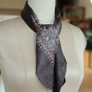 Ajrakh Natural Dyes Medium Square Scarf – (NDAS0013)