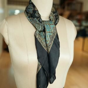 Ajrakh Natural Dyes Medium Square Scarf – (NDAS0014)