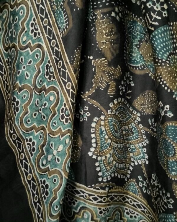 Ajrakh Natural Dyes Medium Square Scarf – (NDAS0014) - Image 3