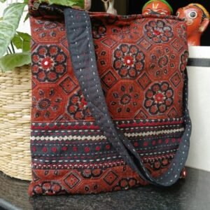 Natural Dyes Ajrakh Tote Bag - (ATBG0001)