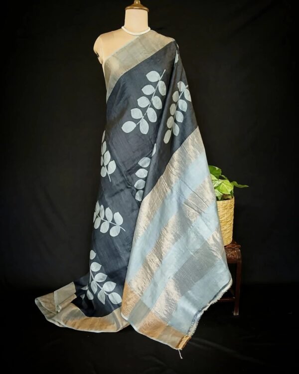 Handpainted Tussar Silk Saree - (TSHS0006)