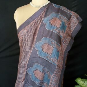 Ajrakh Tussar Silk Saree – (ATSS0020)