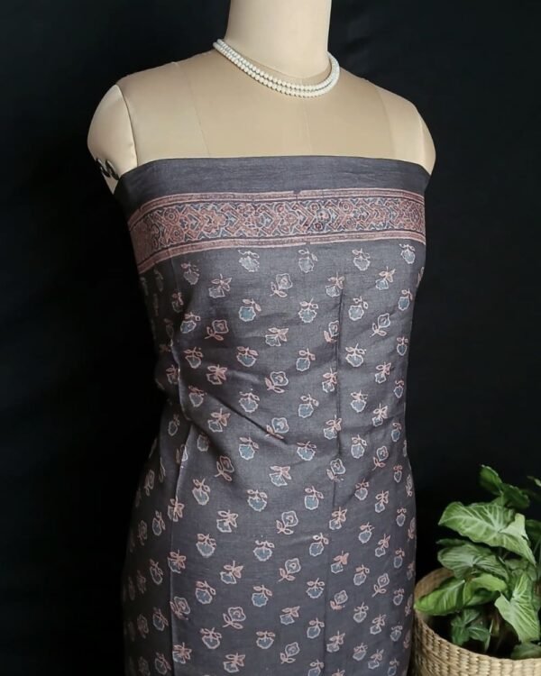 Ajrakh Tussar Silk Saree – (ATSS0021) - Image 7