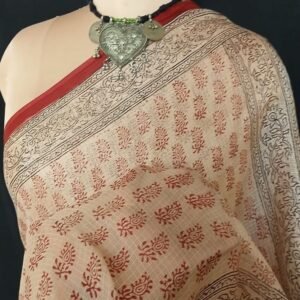 Natural Dyes Handblock from Bagh on Kota Silk – (NDBS0002)