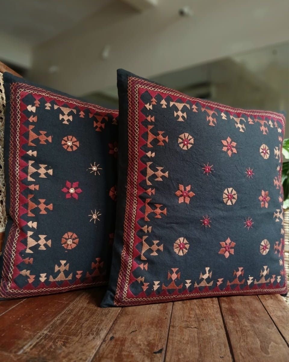 Barmer Embroidered Cushion Cover Set - (BECC0008)