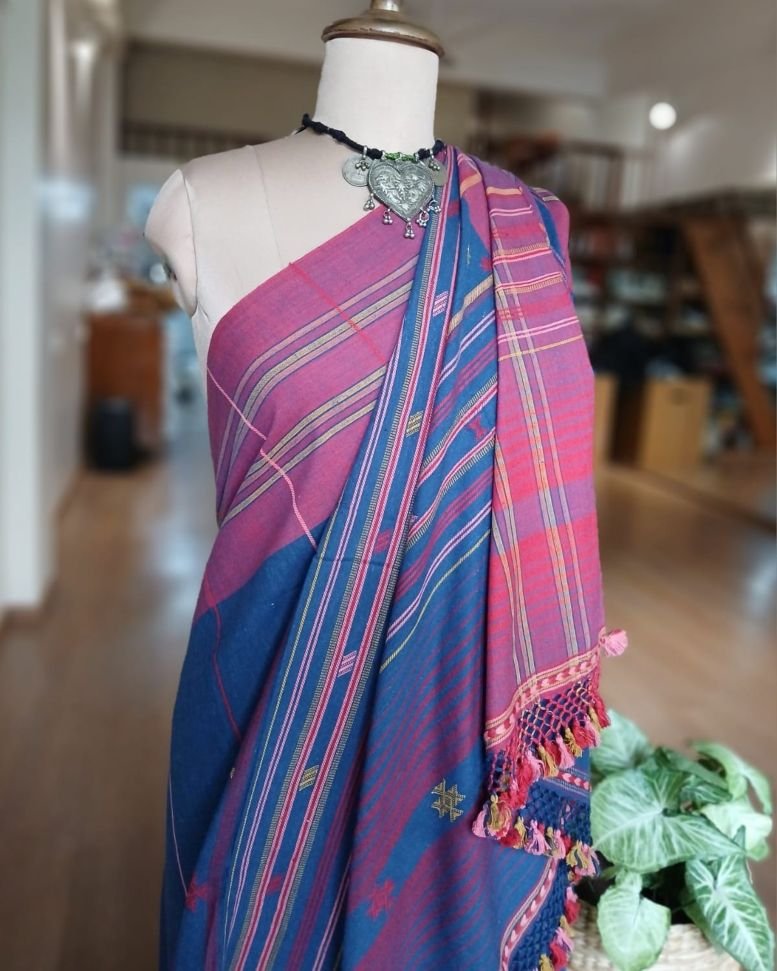 Bhujodi Saree handwoven in Kala Cotton – (BHUJ0096) - Image 2