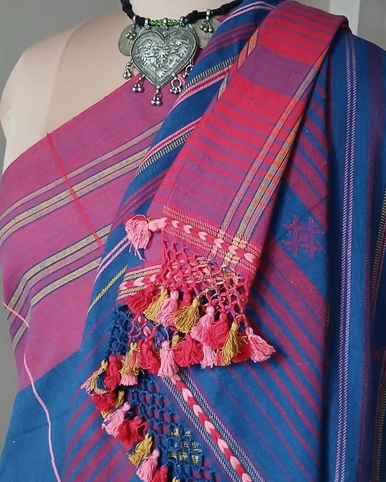 Bhujodi Saree handwoven in Kala Cotton – (BHUJ0096) - Image 3